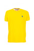 T-shirt gialla in cotone con logo ricamato