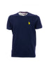 T-shirt blu navy in cotone con logo ricamato