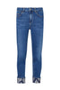 Jeans skinny in denim stretch con risvolto